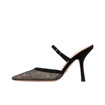 DIOR Capture Closed Toe Slippers 10cm Women's Black