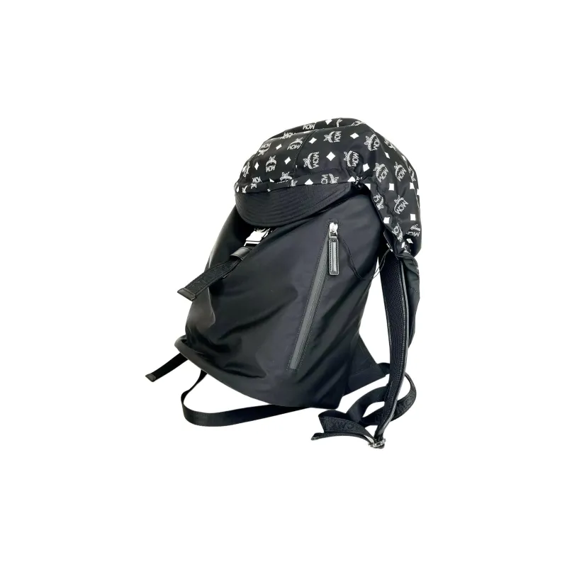 MCM Nylon Backpack Women's Black-3