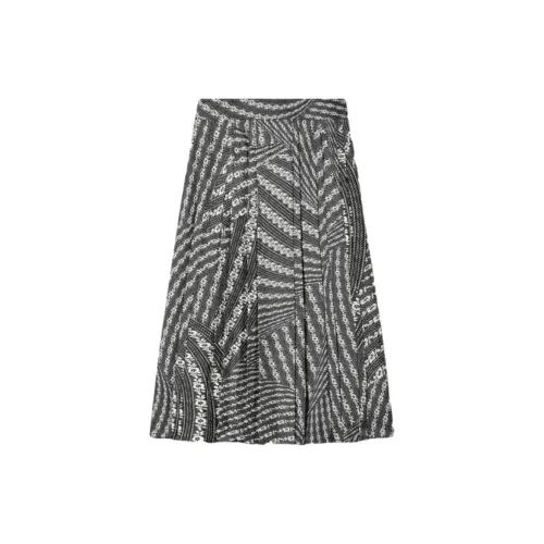 TORY BURCH Pleated Silk Midi Skirt