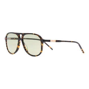 GUCCI Plate Frame Aviator Sunglasses Men's Tortoiseshell