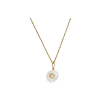 COACH Logo Plaque Pendant Necklace