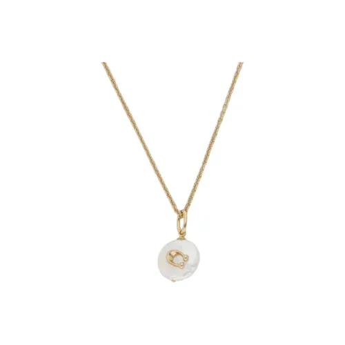 COACH Logo Plaque Pendant Necklace