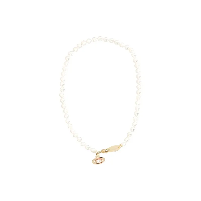 Vivienne Westwood Brass, Pearl, Enamel Necklaces Unisex Gold-1