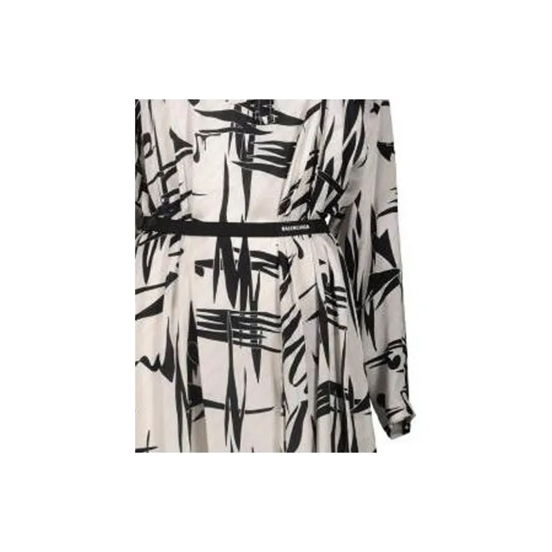 Balenciaga Long Sleeved Dress Women's White-3