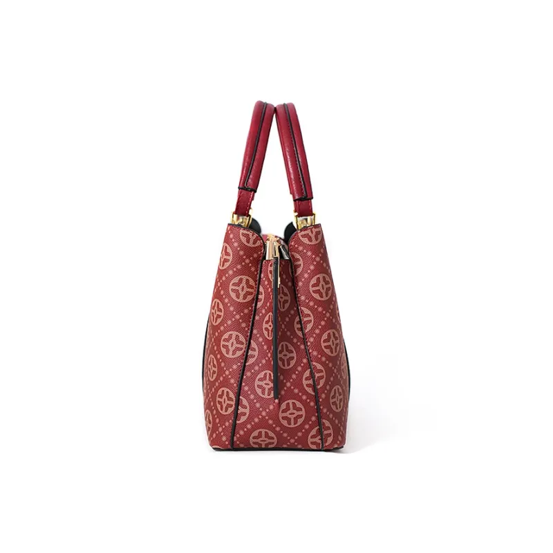 Vigno Synthetic Leather Handbags Shoulder Bags Regular Women's Red-3