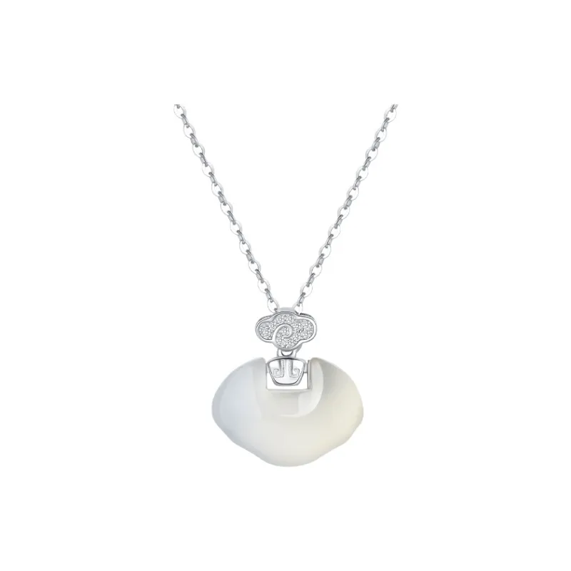 CHOW TAI SENG Chalcedony Elegant Dancing Necklace, Collarbone Chain Women's-1
