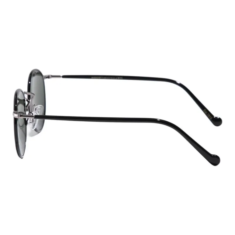 MOSCOT Metal Acetate Round Sunglasses Men's Black-1