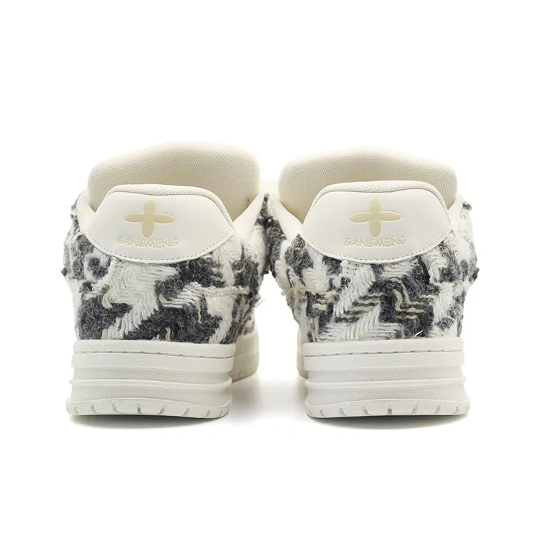 Hong Kong Meng Coverage Anti Slip Wear Resistant Breathable Height Increasing Low Top Skateboard Shoes Unisex Ink Wash-4