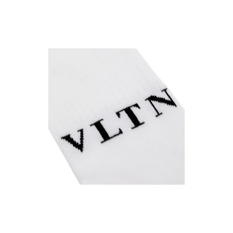 Valentino Mid-Calf Socks Men's White-3