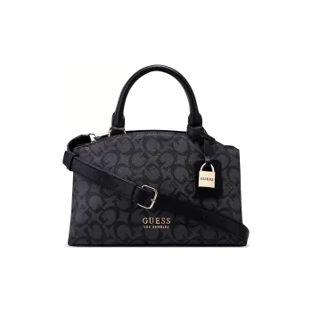 GUESS Quilting Leather Shoulder Bag Crossbody Bag Handbag Small Size Women's Coal Charcoal