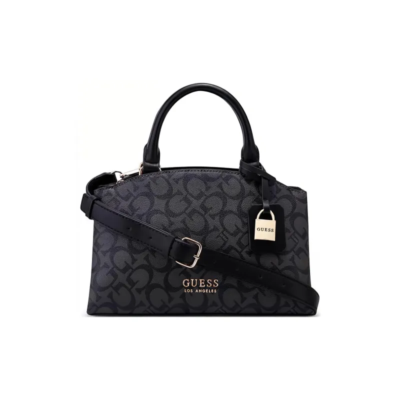 GUESS Quilting Leather Shoulder Bag Crossbody Bag Handbag Small Size Women's Coal Charcoal-0