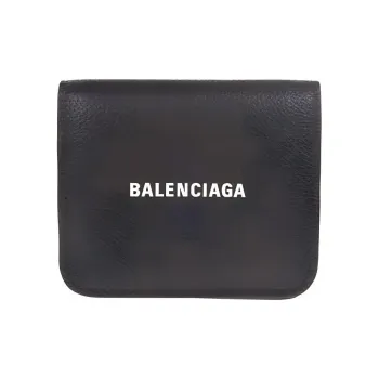 Balenciaga Balenciaga Luggage Collection Grained Leather Wallet Women's Black