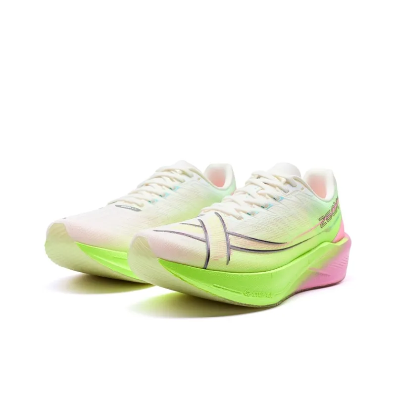XTEP 260X 2.0 Anti-Slip Wear-Resistant Low-Top Carbon Plate Marathon Running Shoes Women's White Pink-2