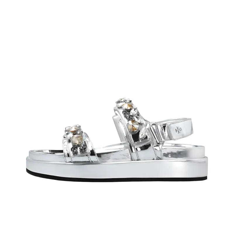 TORY BURCH Strap Sandals 3cm Women's Silver-0