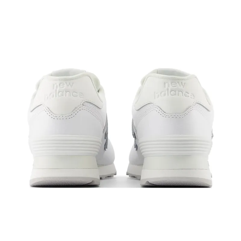 New Balance 574 Triple White Leather Women's-4