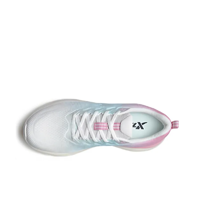 XTEP Anti Slip Wear Resistant Low Top Running Shoes Women's White Blue Pink-2