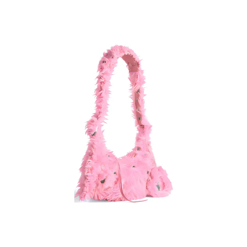 Balenciaga Le Cagole Faux Fur Handbag Shoulder Bag Mini Women's Pink-1