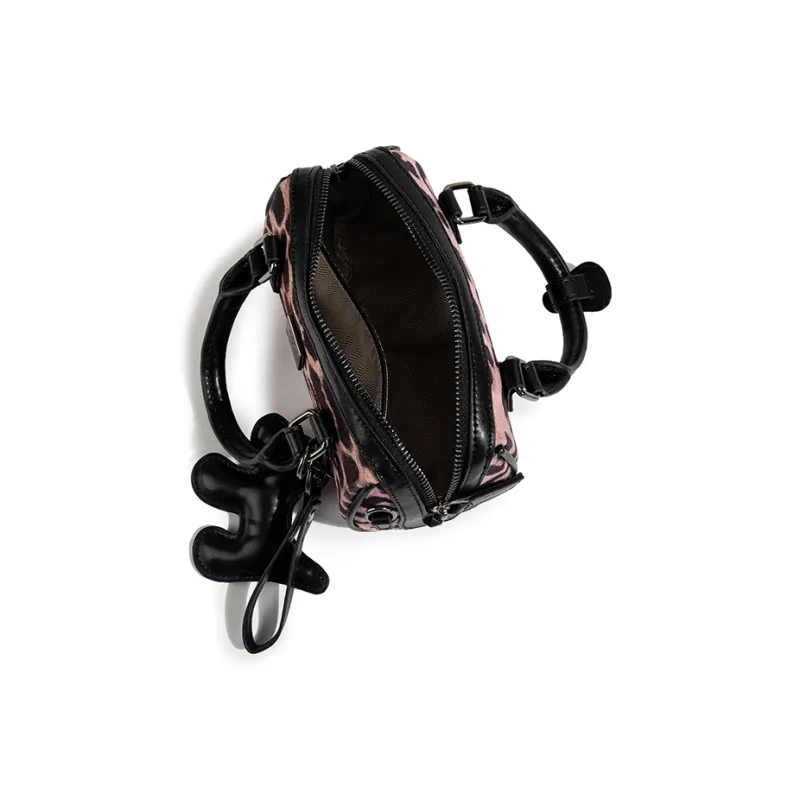 CAEISL&KCIEL Polyurethane Handbag Women's Leopard Print Pink & Black-4