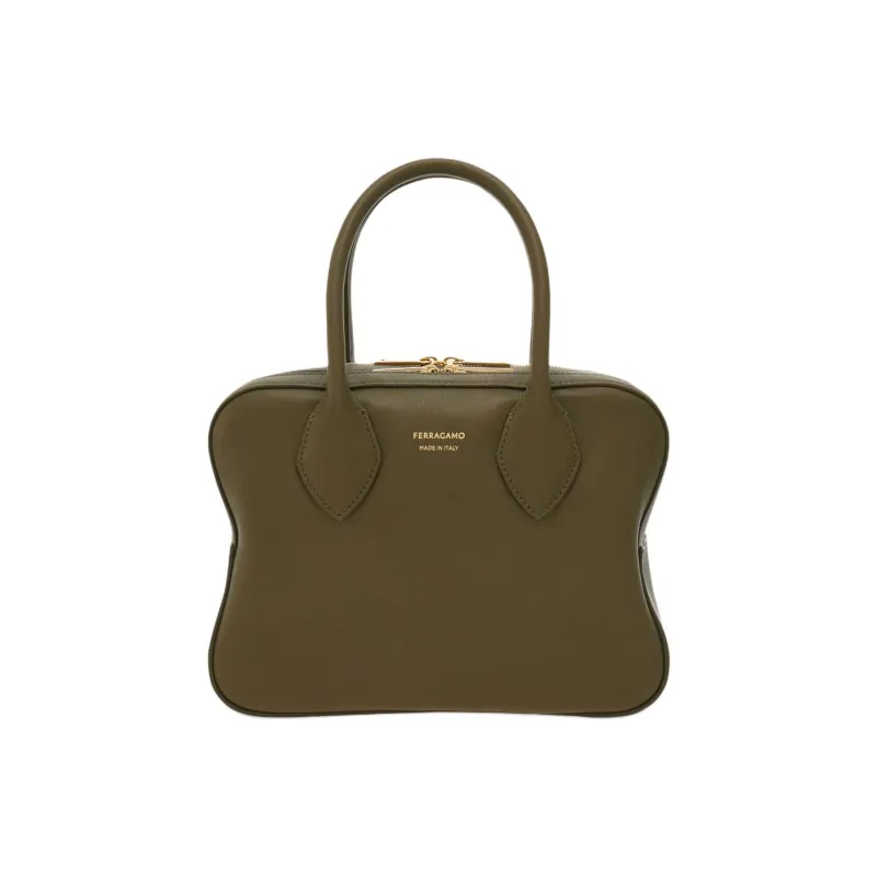 FERRAGAMO Cow Leather One Shoulder Handbags Small Size Women's Olive Green-0
