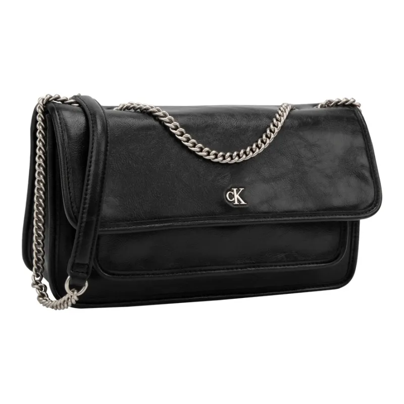 CALVIN KLEIN Synthetic Material Shoulder Bag Medium Size Women's Space Black-1