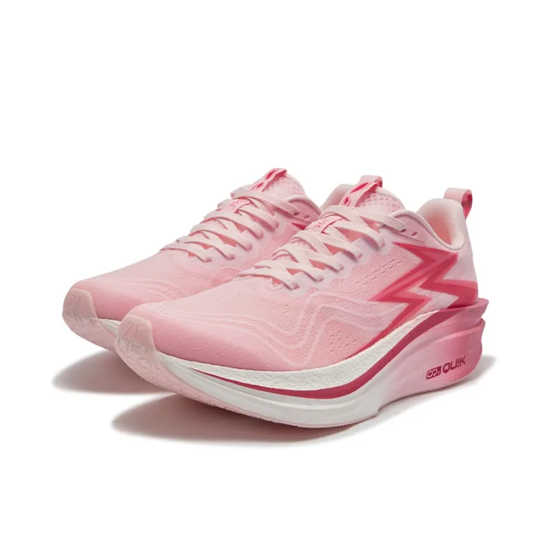 361° Cushioning Anti-Slip And Wear-Resistant Low-Top Running Shoes Unisex White Pink Begonia-2