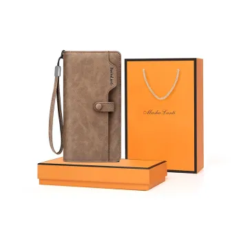 MashaLanti Synthetic Leather Practical Multiple Card Slots Wallet With Money Clip Men's Coffee