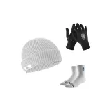 Gray+BKC Thermal Glove Black+Ace White Thigh-High Socks