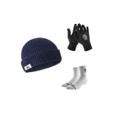 Navy Blue+BKC Thermal Glove Black+Ace White Thigh-High Socks