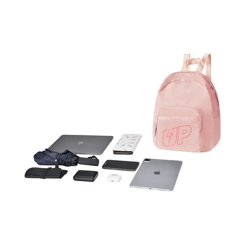 TURN UP Polyester Backpack Regular Unisex Grapefruit Pink-3