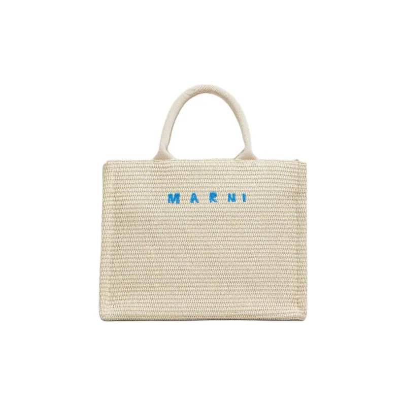 MARNI Tropicalia Logo Embroidered Small Tote Bag-0