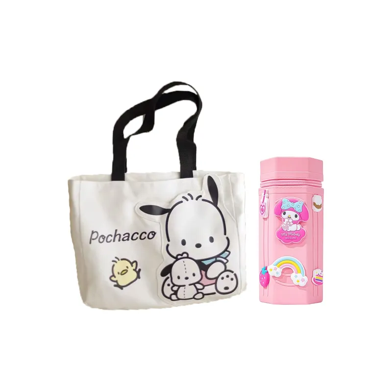 Sanrio 100% Cotton Shoulder Bag Regular Unisex White-0