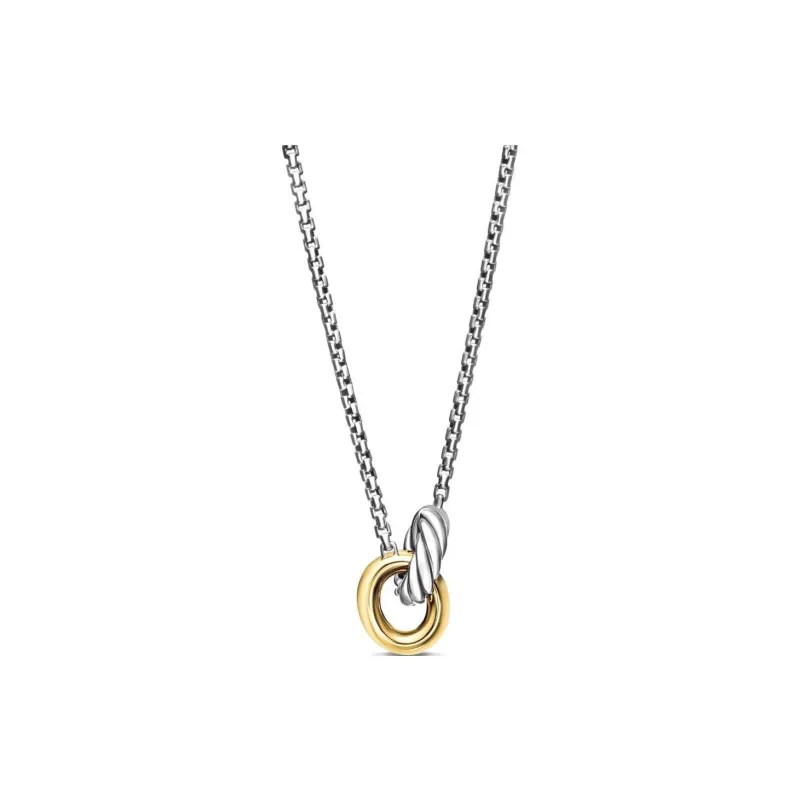David Yurman 14kt Gold Petite Cable Linked Necklace 15mm-0