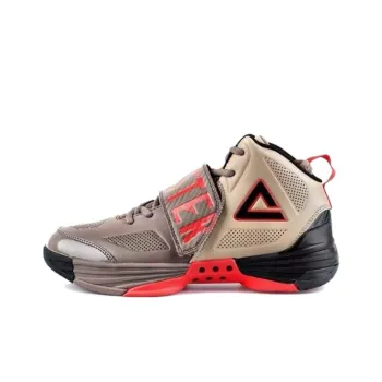 PEAK Monster 2 Anti Slip Wear Resistant High Top Basketball Shoes Men's Brown Red