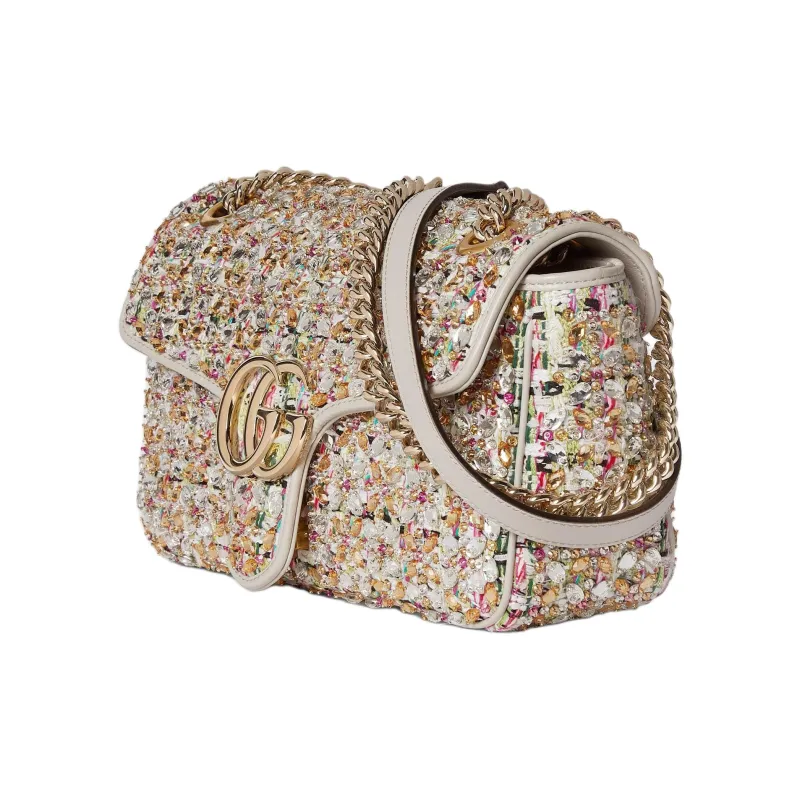 GUCCI GG Marmont Tweed Crossbody Bag, Shoulder Bag Trumpets Women's Multicolor-1
