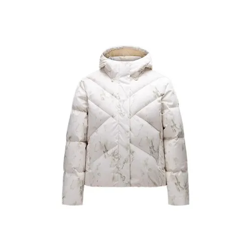 Anta Variety Training Collection Down Jacket Women's White Tea Color/All Over Print