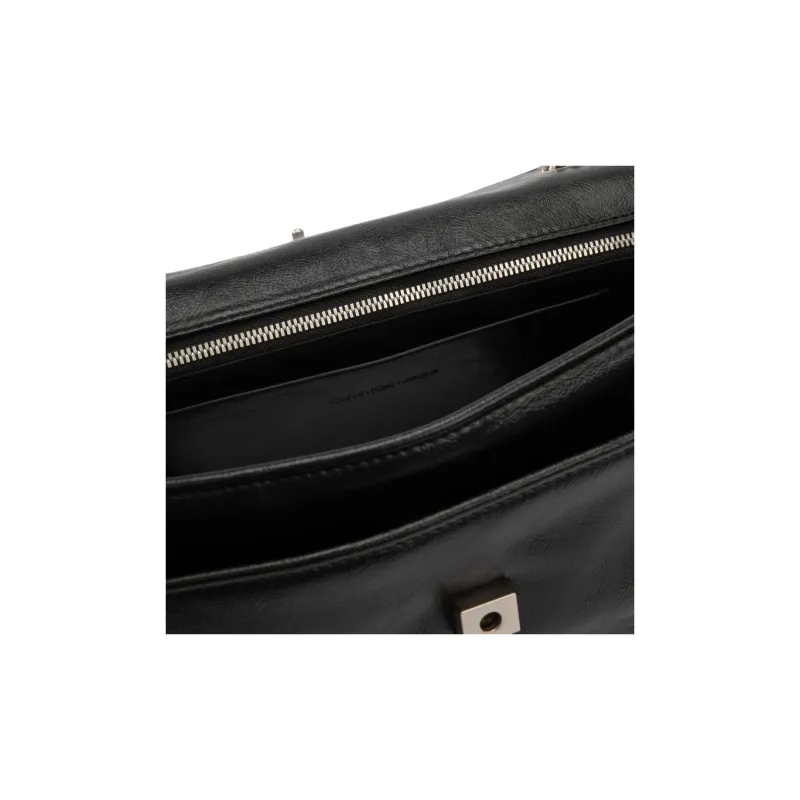 CALVIN KLEIN Synthetic Material Shoulder Bag Medium Size Women's Space Black-3