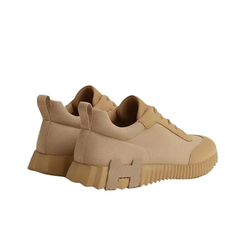 HERMES Bouncing Low Top Casual Shoes Men's Beige-2