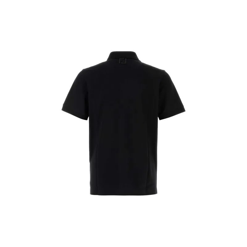 FENDI Logo Detailed Short Sleeved Polo Shirt-1