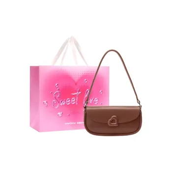 ONE TIME Synthetic Leather Baguette Bag, Crossbody Handbag, Shoulder Bag Women's Hazelnut Brown