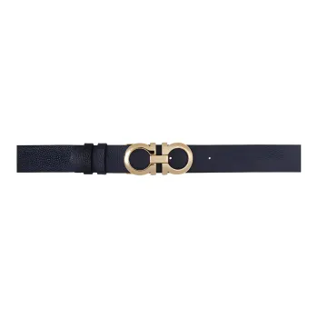 FERRAGAMO Calfskin Leather Belts Women's Marine Blue Width: 3CM