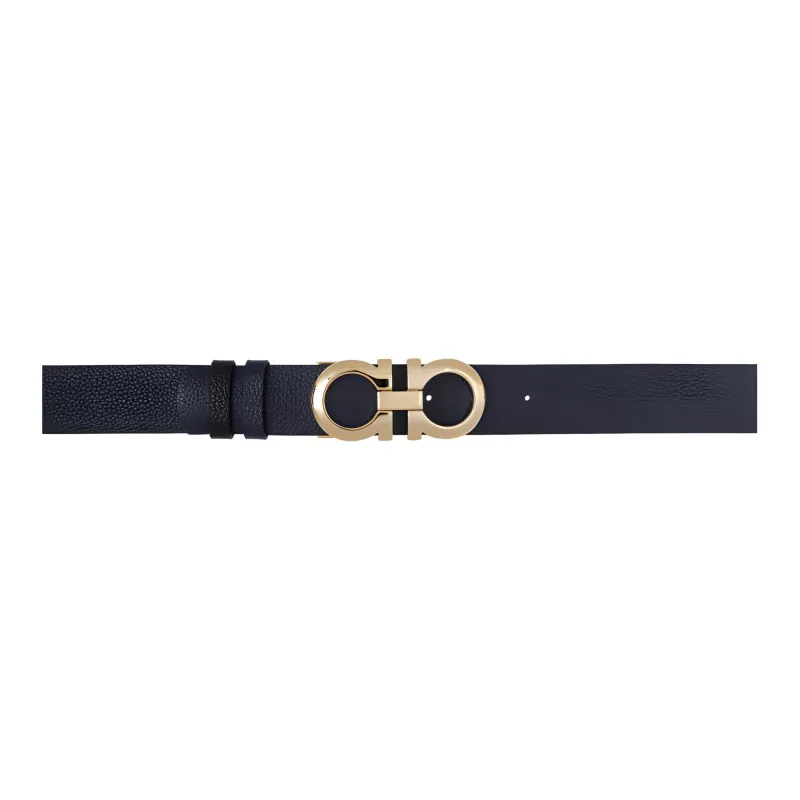 FERRAGAMO Calfskin Leather Belts Women's Marine Blue Width: 3CM-0