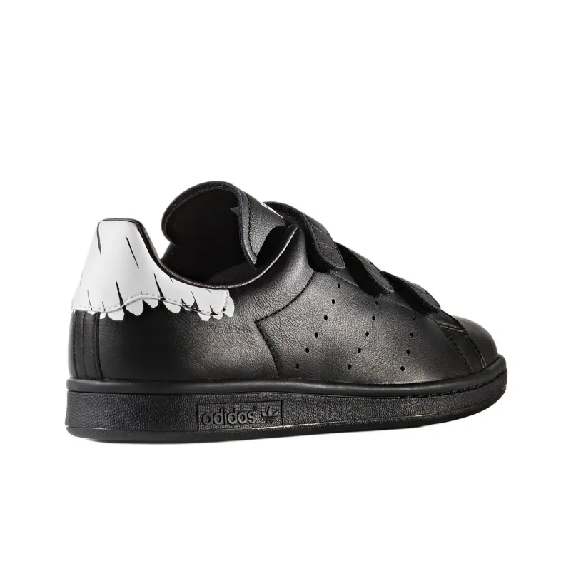 Adidas Originals STAN SMITH Anti Slip Wear Resistant Low Top Casual Shoes Women's Black-3
