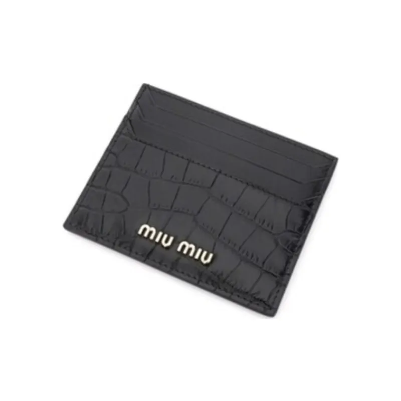 MIU MIU Matelassé Artificial Leather Wallet Women's Black-2