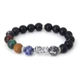 Five Elements Chinese Auspicious Animal Beaded Bracelet (999 Fine Silver)
