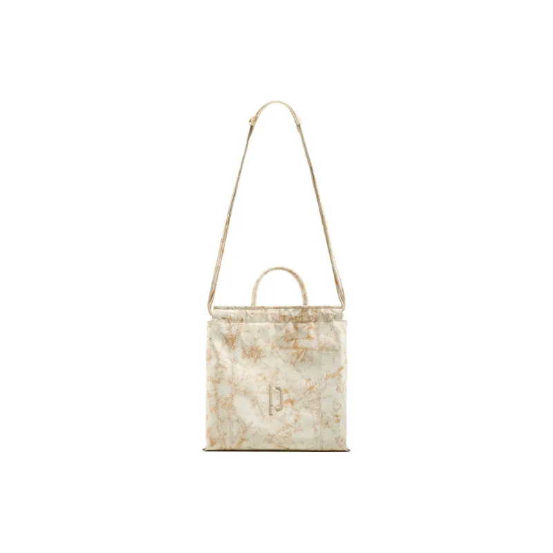 PECO Oil Wax Cow Leather Crossbody Bag, Shoulder Bag Medium Size Unisex Flowing Gold-0