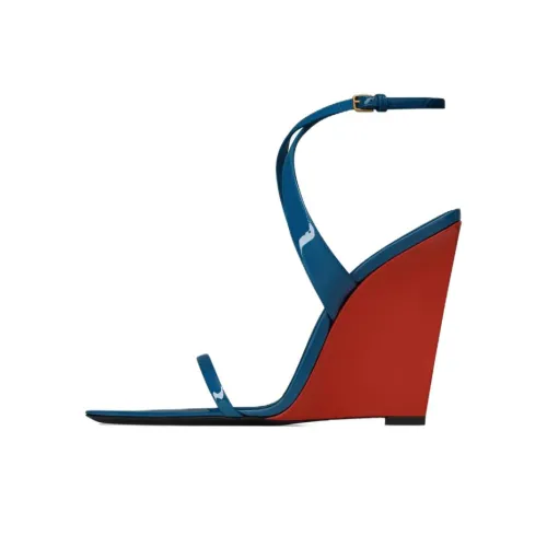 SAINT LAURENT Salomé Strap Sandals 11cm Women's Blue