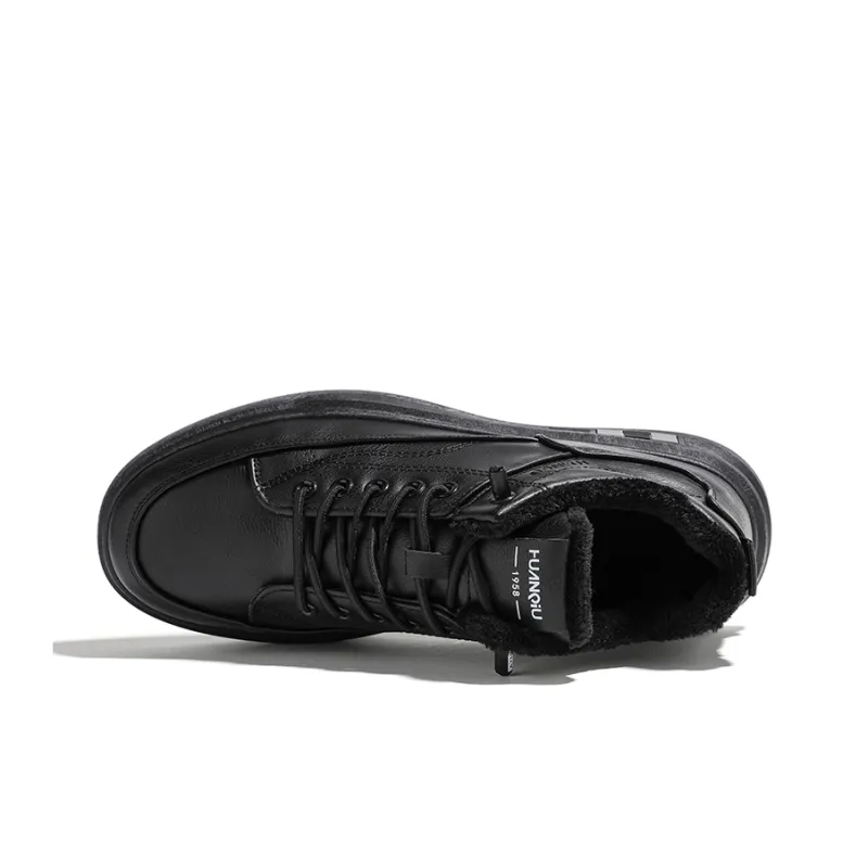 HUANQIU Slip Resistant, Abrasion Resistant, Thermal Low Top Casual Shoes Men's Black-4