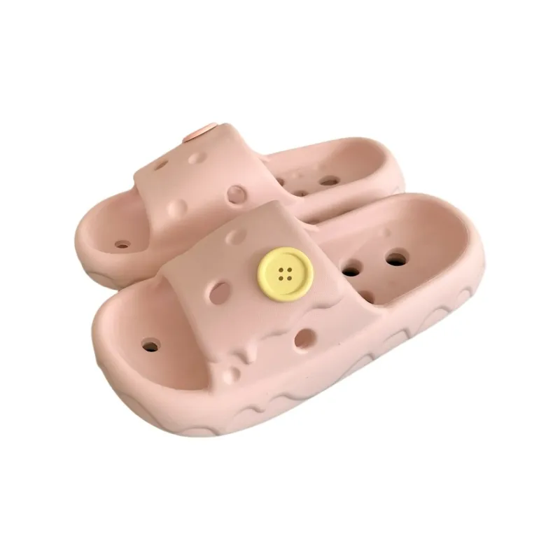Thin Strips Sandal Slippers Unisex, Light Yellow-13