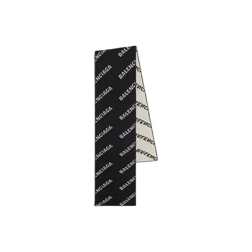 Balenciaga Wool Camel Hair Knit Scarves Unisex Black