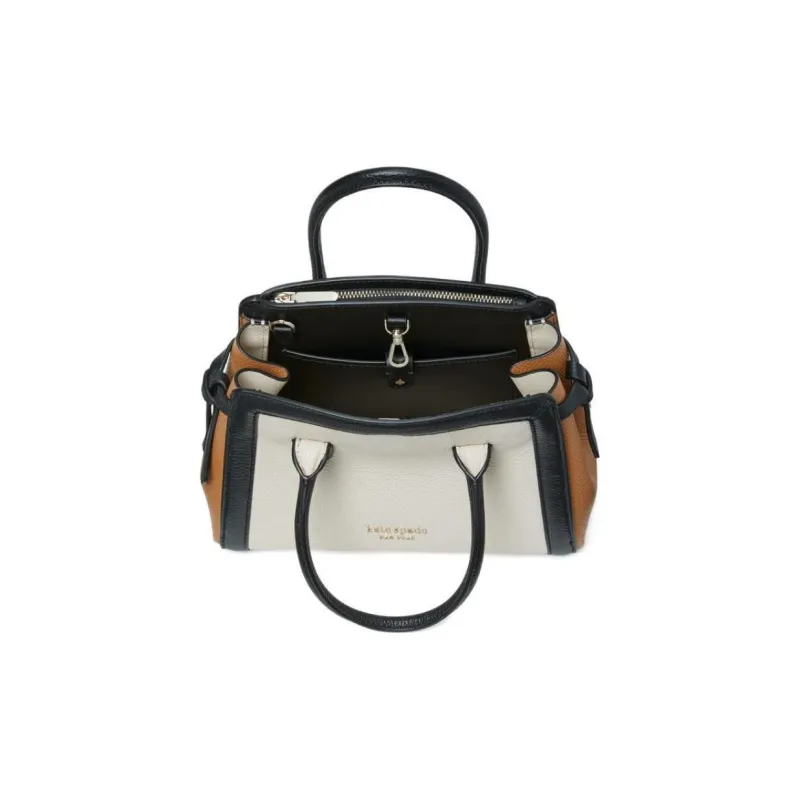 Kate Spade Knott Pebbled Cow Leather Handbag Shoulder Bag Crossbody Bag Mini Women's Milk White & Black-4